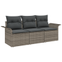 Set de Sofá de Jardín de 3 piezas con Cojines Gris Ratán Poliéster de , Sofás de exterior - Ref: Foro24-3353888, Precio: 243,...