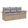 Conjunto de Sofás de Jardín de 3 Piezas con Cojines de Ratán Beige de Poliéster | Foro24.es | Tu tienda online para hogar, jardín y más Foro24.es
