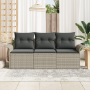Juego de Sofá de Jardín de 3 Piezas con Cojines Gris Claro Poliratán by , Outdoor sofas - Ref: Foro24-3353891, Price: 235,27 ...
