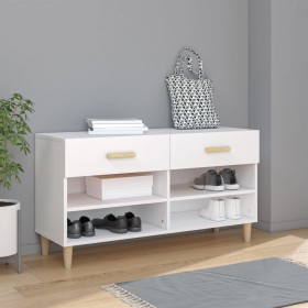 Mueble zapatero de madera contrachapada blanco 102x35x55 cm by vidaXL, Shoe racks and shoe organizers - Ref: Foro24-812816, P...