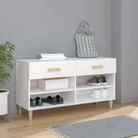 Mueble zapatero de madera contrachapada blanco 102x35x55 cm by vidaXL, Shoe racks and shoe organizers - Ref: Foro24-812816, P...