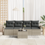 Conjunto de Sofás de Jardín de 5 Piezas con Cojines Gris Claro Ratán Polimérico von , Outdoor-Sofas - Ref: Foro24-3353901, Pr...