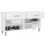 Mueble zapatero de madera contrachapada blanco 102x35x55 cm by vidaXL, Shoe racks and shoe organizers - Ref: Foro24-812816, P...