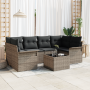 Juego de Sofá de Jardín de 7 Piezas con Cojines Gris Ratán Poliéster von , Outdoor-Sofas - Ref: Foro24-3353928, Preis: 480,26...