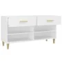 Mueble zapatero de madera contrachapada blanco 102x35x55 cm by vidaXL, Shoe racks and shoe organizers - Ref: Foro24-812816, P...