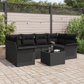 Conjunto de sofá de jardín de 7 piezas con