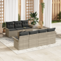 Conjunto de Sofá de Jardín de 8 Piezas con Cojines Gris Claro Ratán von , Outdoor-Sofas - Ref: Foro24-3353941, Preis: 599,81 ...
