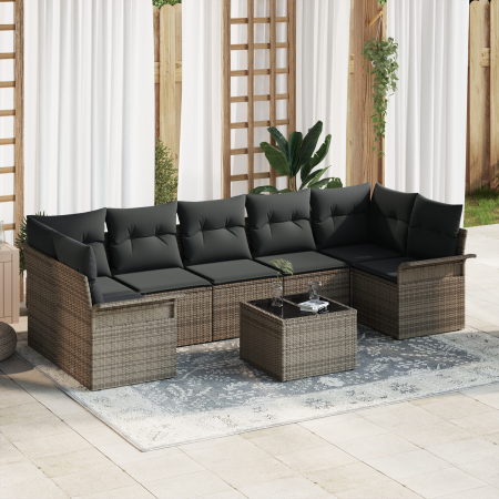 Juego de Sofá de Jardín de 8 Piezas con Cojines Gris Ratán de Polietileno by , Outdoor sofas - Ref: Foro24-3353948, Price: 50...
