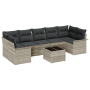 Juego de Sofá de Jardín de 8 Piezas con Cojines Gris Claro Poliratán by , Outdoor sofas - Ref: Foro24-3353951, Price: 569,21 ...