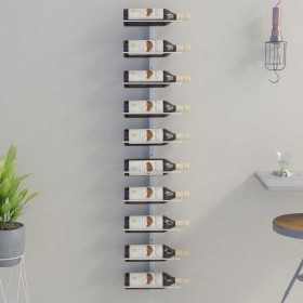 Botellero de pared para 10 botellas de metal blanco