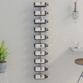 Wall-mounted wine rack for 10 white metal bottles by vidaXL, Wine racks - Ref: Foro24-340904, Price: 54,56 €, Discount: %