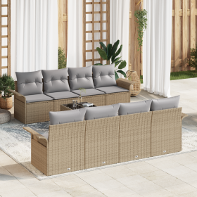 Conjunto de Sofá de Jardín de 9 Piezas con