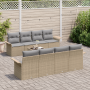 Conjunto de Sofá de Jardín de 9 Piezas con Cojines Beige de Mimbre | Foro24.es | Tu tienda online para hogar, jardín y más Foro24.es