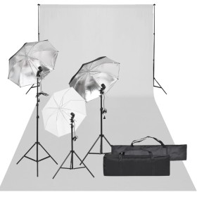 Kit de estudio fotográfico con set de luces y fondo