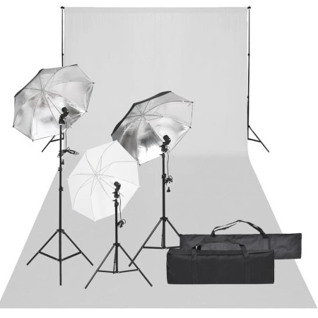 Photo studio kit with lighting set and background by vidaXL, Flashes and studio lighting - Ref: Foro24-3094716, Price: 189,93...