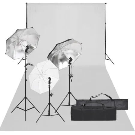 Photo studio kit with lighting set and background by vidaXL, Flashes and studio lighting - Ref: Foro24-3094716, Price: 194,17...