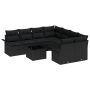 Juego de Sofá Jardín de 9 Piezas con Cojines Rattan Poliéster Negro | Foro24.es | Tu tienda online para hogar, jardín y más Foro24.es