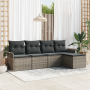 Conjunto de Sofá de Jardín de 5 Piezas con Cojines Gris Poliratán by , Outdoor sofas - Ref: Foro24-3353988, Price: 347,02 €, ...