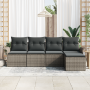 Conjunto de Sofá de Jardín de 5 Piezas con Cojines Gris Poliratán by , Outdoor sofas - Ref: Foro24-3353988, Price: 347,02 €, ...