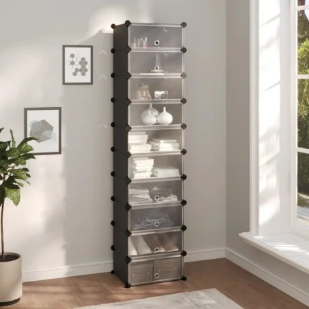 Black shoe rack 44x32x174 cm by vidaXL, Shoe racks and shoe organizers - Ref: Foro24-340560, Price: 67,64 €, Discount: %