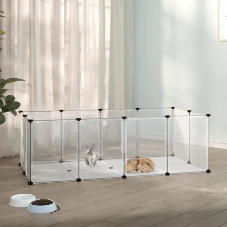 Kleiner transparenter Käfig für Tiere aus PP und Stahl, 144x74x46,5 cm. von vidaXL, Käfige und Lebensräume für Kleintiere - R...