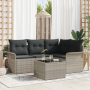 Conjunto de Sofá de Jardín de 5 Piezas con Cojines Gris Poliratán de by , Outdoor sofas - Ref: Foro24-3354021, Price: 359,04 ...