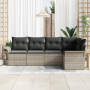 Set de Sofá de Jardín de 5 Piezas con Cojines Gris Claro Poliratán von , Outdoor-Sofas - Ref: Foro24-3354031, Preis: 377,10 €...