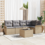 Conjunto de Sofá de Jardín  de 6 Piezas con Cojines de Ratan Sintético Negro | Foro24.es | Tu tienda online para hogar, jardín y más Foro24.es