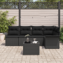 Conjunto de Sofá de Jardín  de 6 Piezas con Cojines Beige Poliratán | Foro24.es | Tu tienda online para hogar, jardín y más Foro24.es