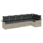 Juego de Sofá de Jardín de 6 Piezas con Cojines Gris Claro Poliratán von , Outdoor-Sofas - Ref: Foro24-3354051, Preis: 420,67...