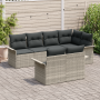 Juego de Sofá de Jardín de 7 piezas con Cojines Gris Claro Poliratán by , Outdoor sofas - Ref: Foro24-3354071, Price: 562,48 ...