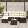 Conjunto de Sofá de Jardín de 6 Piezas con Cojines Gris Polirratán | Foro24.es | Tu tienda online para hogar, jardín y más Foro24.es