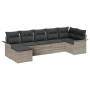 Conjunto de Sofá de Jardín de 7 piezas con Cojines Gris Claro de Poliratán de , Sofás de exterior - Ref: Foro24-3354121, Prec...