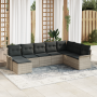 Conjunto de Sofás de Jardín de 8 Piezas con Cojines Gris Claro Ratán Poliéster von , Outdoor-Sofas - Ref: Foro24-3354151, Pre...
