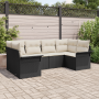 Conjunto de Sofá de Jardín de 6 Piezas con Cojines Ratán Poliéster Negro de , Sofás de exterior - Ref: Foro24-3354166, Precio...
