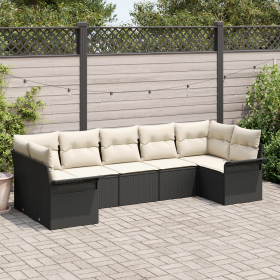 Conjunto de sofá de jardín de 7 piezas con