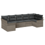 Conjunto de Sofás de Jardín de 7 Piezas con Cojines Gris Ratán Poliéster by , Outdoor sofas - Ref: Foro24-3354178, Price: 461...