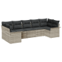 Conjunto de Sofá de Jardín de 7 Piezas con Cojines Gris Claro Ratán Poliéster by , Outdoor sofas - Ref: Foro24-3354181, Price...