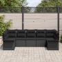 Conjunto de Sofá de Jardín de 7 Piezas con Cojines Ratán Poliéster Negro | Foro24.es | Tu tienda online para hogar, jardín y más Foro24.es