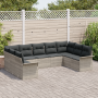 Juego de Sofás de Jardín de 9 Piezas con Cojines Gris Claro Ratán Poliéster von , Outdoor-Sofas - Ref: Foro24-3354191, Preis:...