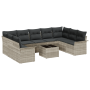 Juego de Sofás de Jardín de 10 Piezas con Cojines Gris Ratán Poliéster von , Outdoor-Sofas - Ref: Foro24-3354201, Preis: 667,...