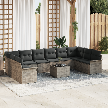Juego de Sofá de Jardín de 10 piezas con Cojines Ratán Sintético Negro by , Outdoor sofas - Ref: Foro24-3354218, Price: 662,7...