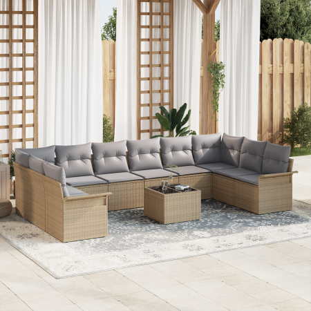 Conjunto de Sofá de Jardín de 11 Piezas con Cojines Ratán Polietileno Negro | Foro24.es | Tu tienda online para hogar, jardín y más Foro24.es