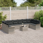 Juego de sofá de jardín modular de 11 piezas con cojines gris poliratán de , Sofás de exterior - Ref: Foro24-3354221, Precio:...