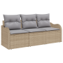 Conjunto de Sofá de Jardín de 3 Piezas con Cojines Beige Ratán Poliéster von , Outdoor-Sofas - Ref: Foro24-3354229, Preis: 25...