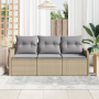 Conjunto de Sofá de Jardín de 3 Piezas con Cojines Beige Ratán Poliéster von , Outdoor-Sofas - Ref: Foro24-3354229, Preis: 25...