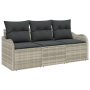 Conjunto de Sofás de Jardín de 3 Piezas con Cojines Gris Claro de Rattan de Polietileno de , Sofás de exterior - Ref: Foro24-...