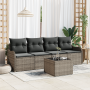 Conjunto de Sofás de Jardín de 5 Piezas con Cojines Gris de Ratán Sintético | Foro24.es | Tu tienda online para hogar, jardín y más Foro24.es