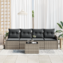 Conjunto de Sofás de Jardín de 5 Piezas con Cojines Gris de Ratán Sintético | Foro24.es | Tu tienda online para hogar, jardín y más Foro24.es