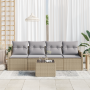 Conjunto de Sofá de Jardín de 5 Piezas con Cojines Beige de Ratán Poliéster by , Outdoor sofas - Ref: Foro24-3354239, Price: ...